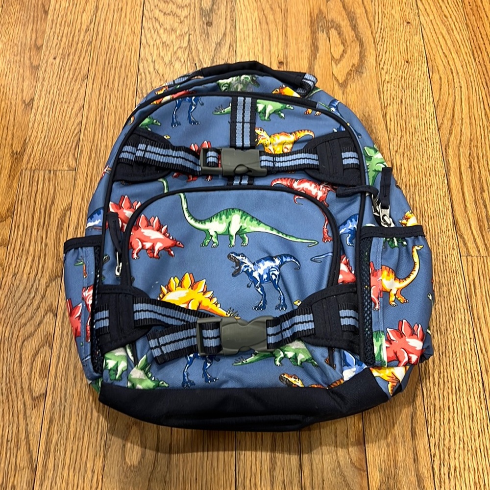Pottery Barn Kids’ Mackenzie Blue Multi Dino Backpack - Size Small